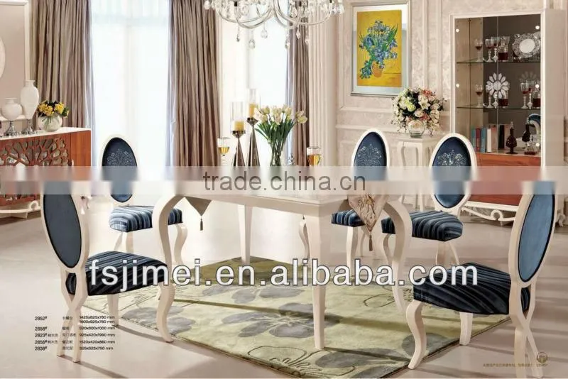 Modern marble top white dining table