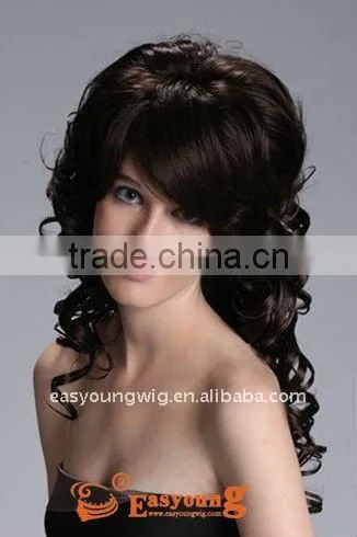 Long bang hair, natural curly hair fiber wigs ganekalon