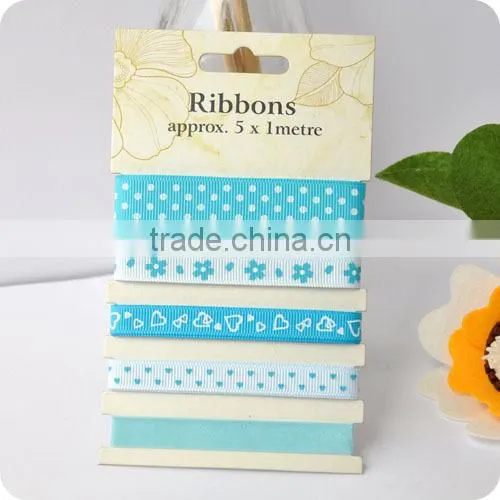 pattern ribbon, grosgrain ribbon , ribbon set , scrapbooking ribbon, ribbon for bowing