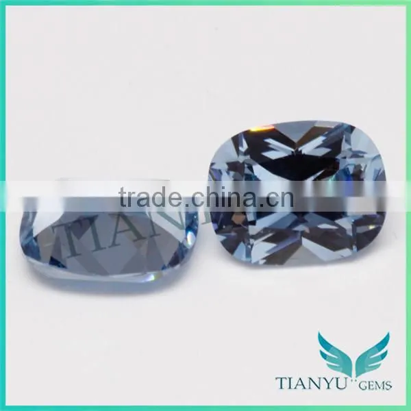 Synthetic sapphire lab created loose gemstones 8x10mm light sea blue spinel 106# cushion shape spinel price
