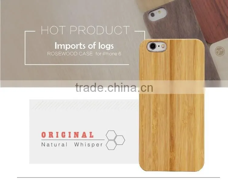 Factory Price Mobile Accessories Laser Engraving Custom Design PC Edge Wooden Cell Phone Case for iPhone 6 Case Wood