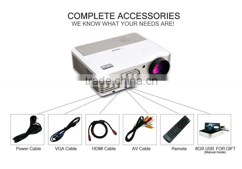 LED Projector With 2600 Lumens, android projector WiFi Wireless Network