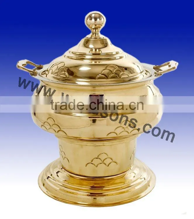 new design handmade chafing dish for sale | 2016 metal made chafing dish | modern chafing dish | brass plated chafing dish