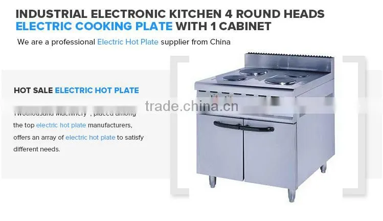 Industrial Electronic Kitchen 4 Round Heads Electric Cooking Plate with 1 Cabinet