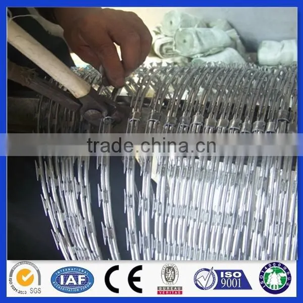 DM galvanized steel razor barbed wire from golden supplier on Alibaba