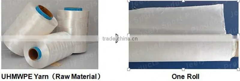 1600Denier Fiber 290g/m2 Tear Resistant Plain UHMWPE Woven Fabric Raw White Cut-resistant Reinforce UHMWPE Cloth