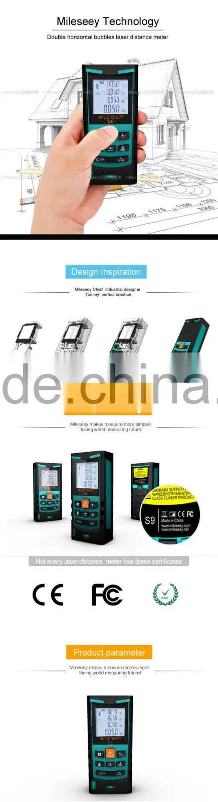 100M Distance Meter Laser Distance Meter Digital Measurement