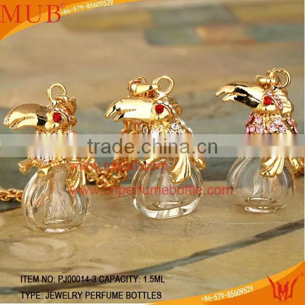 Woodpecker shape Jewelry Pendant Glass Perfume bottle jewelry