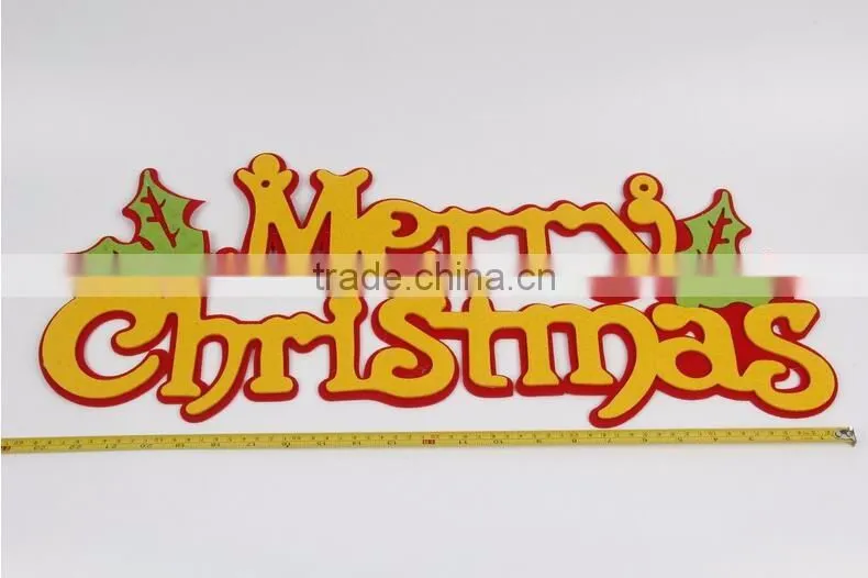 Merry Christmas Window listing Christmas decorations non-woven fabrics English Letters decorations