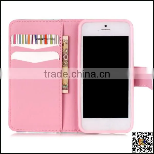 2016 Wholesale wallet flip leather case for iphone 6, flip leather holster for iphone6,customized flip case
