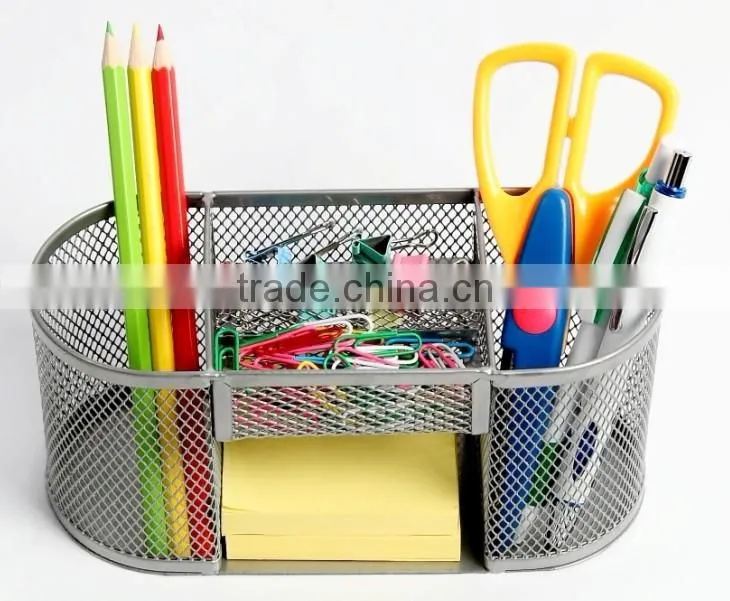 China Modern Office Stationery Metal Mesh Wire Desk Organizer/Desk storage