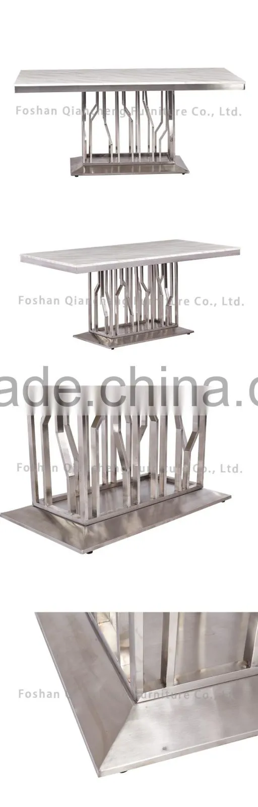 modern silver stainless steel dining table dining room furniture