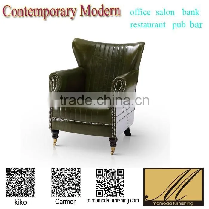 cheap PU coffee shop sofa chair luxury antique beauty shop foot spa massage furniture wing chair with stool