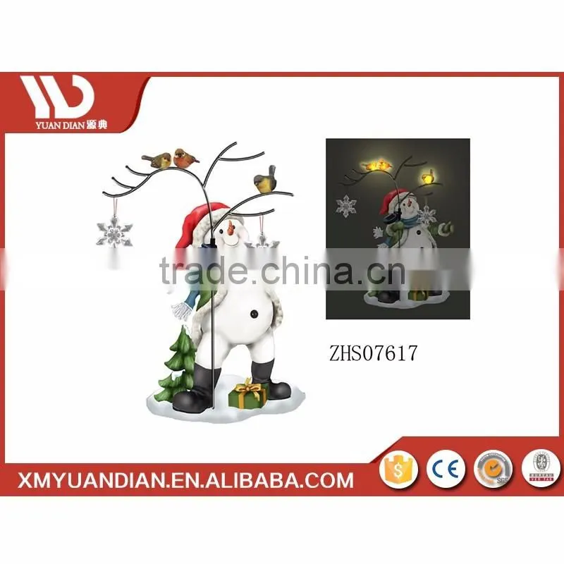 Wholesale Craft Supplies String Led Resin Christmas Ornaments Wholesale String Light With Snowflake Pole