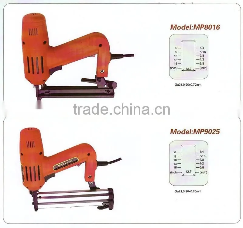1500w Lower Noise Handheld Floor Electric Nail Gun Crown Stapler Portable Electric F30 Brad Nailer