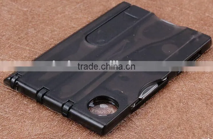 Promotional Multifunction Swiss Pocket Tools card with LED light