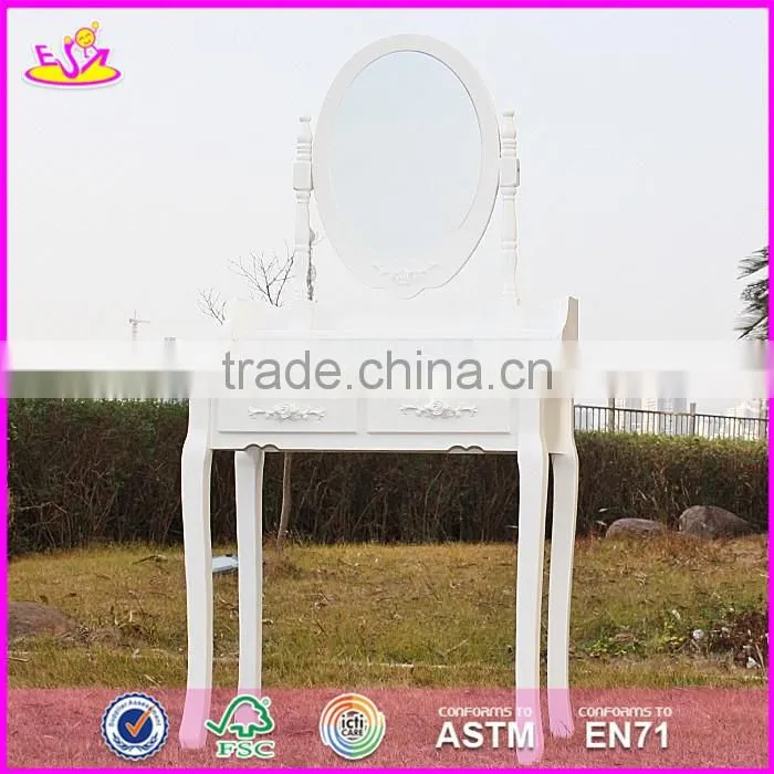 2017 New design luxurious bedroom solid wooden dressing table with drawers W08H071