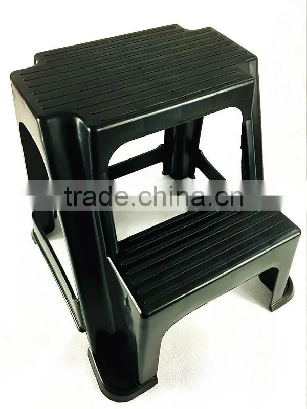 2-Step Plastic Stool with Non-Slip Step Treads, double step stool