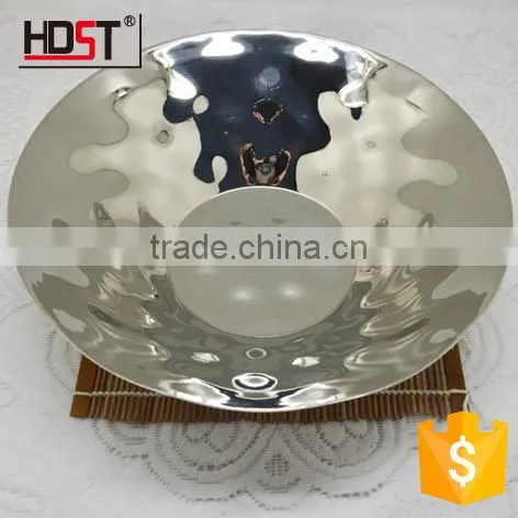 2015 Restaurant stainless silver fruit dish wholesale round fruit dish