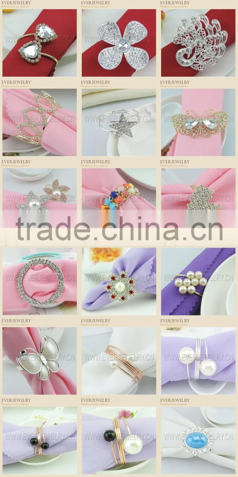 big crystal diamond napkin ring