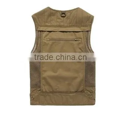 2017 New Arrival plus size male outdoor casual multi-pocket film vest fishing mesh vest jacket L-4XL