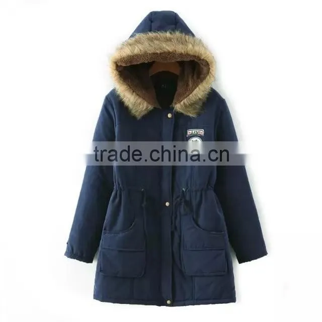 High Quality womens parka coat fur hood For Winters European Down Feather Overcoat