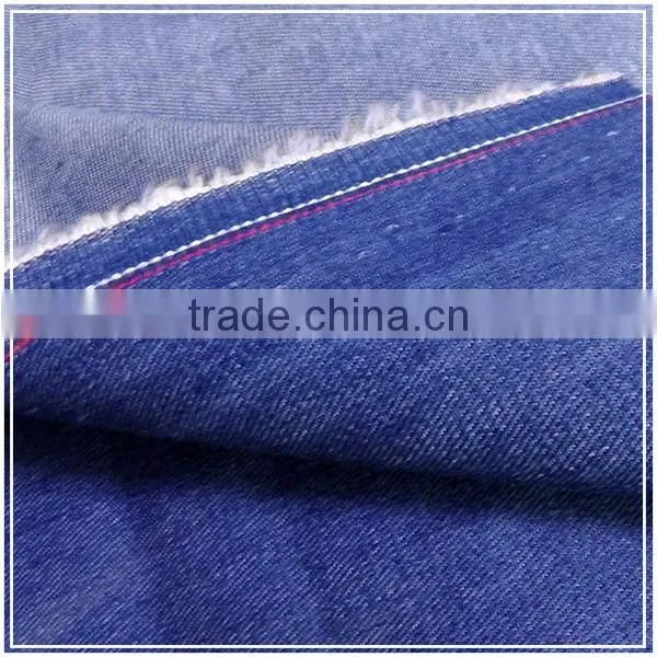 Cotton and polyester yarn woven denim fabric for ladies pants
