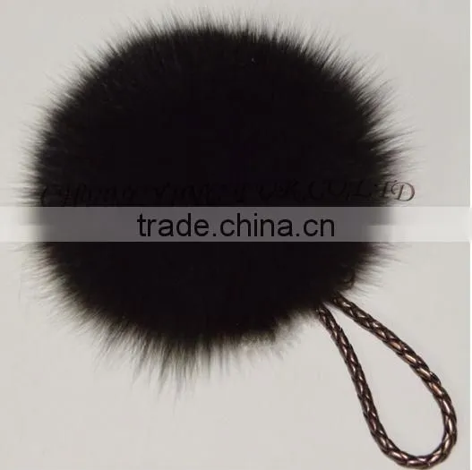 CX-P-23A Genuine Fox Fur Pendant Fur Ball Key Chain Key Ring~ MIXED COLOUR