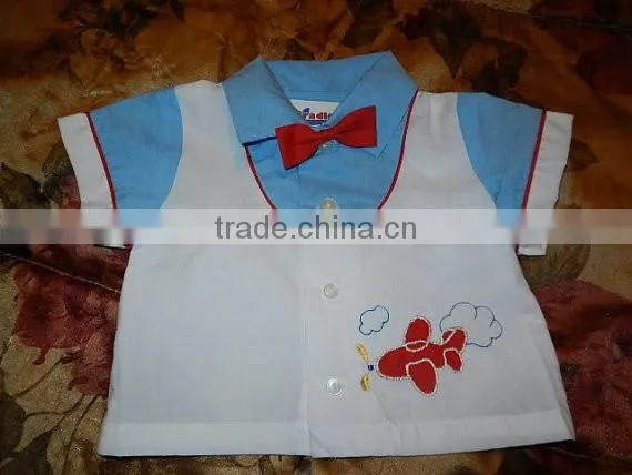 Short Sleeve Three Pieces 100% Cotton High Quality Infant Baby Boy Child Bowtie Gentleman Clothing Summer Wear It Spring Season