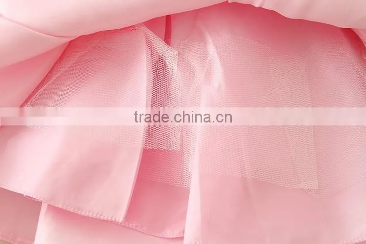 Best selling India and Pakistan Clothing child Pink Flower wedding dress vintage sweet girl party dresses