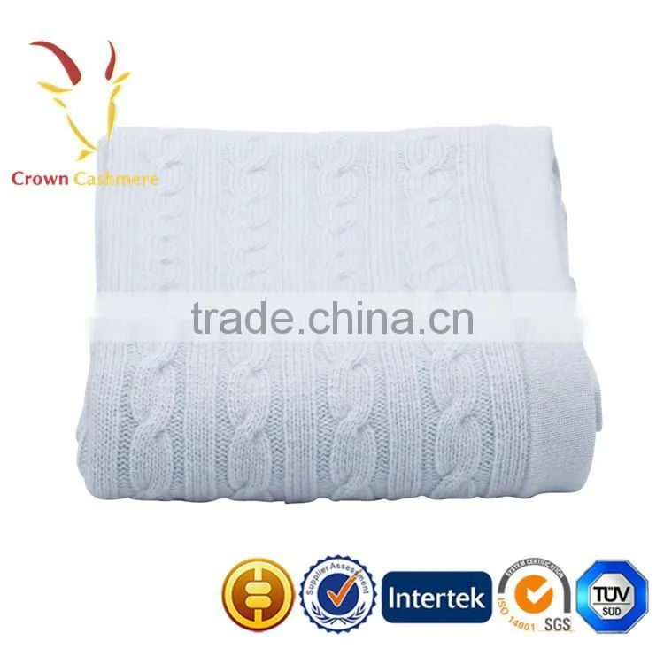 Colorful Cable Luxe Knitted Cashmere Baby Blanket
