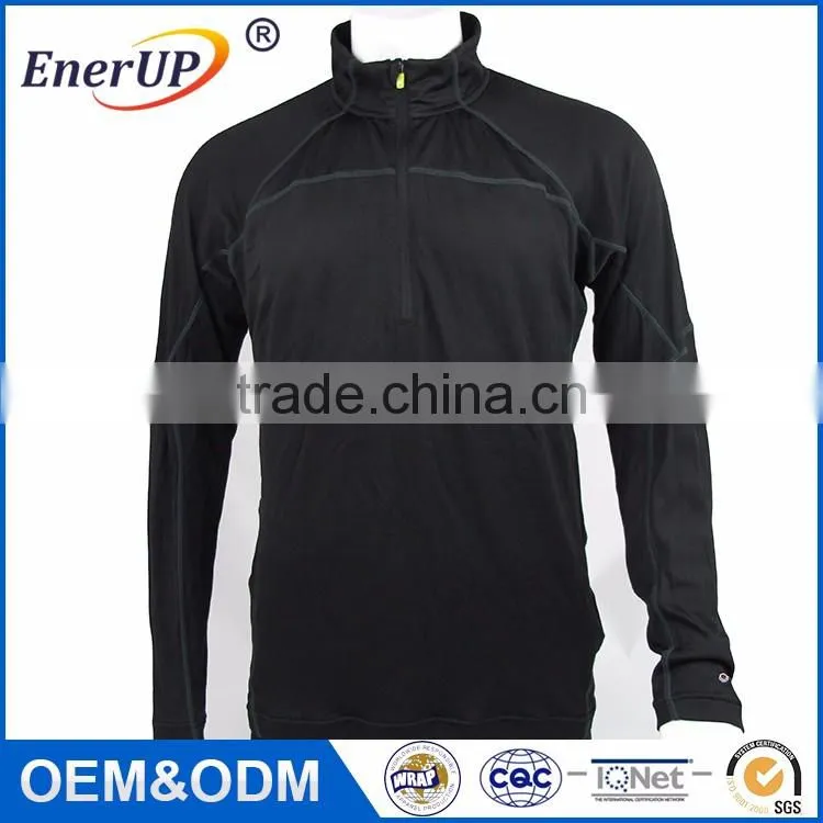 Dri fit knit sports crew neck long sleeve moisture wicking antibacterial latest shirt designs for men 2015