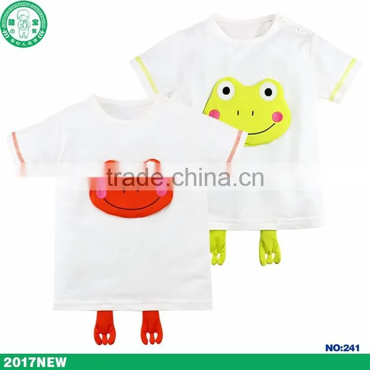 2017 summer fashion kids t shirt boys hottest baby 0-12 months Frog T-shirt