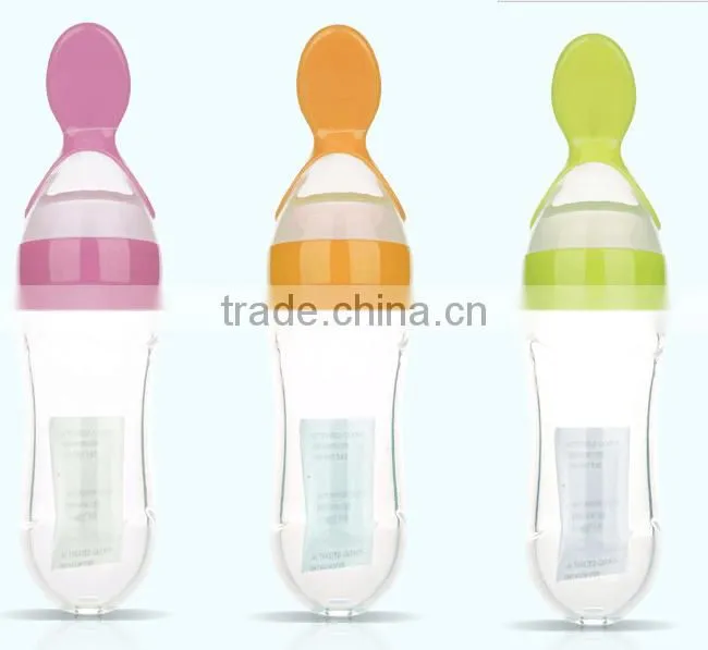 baby food squeeze spoon/baby fruit feeder/Rice Paste Feeder