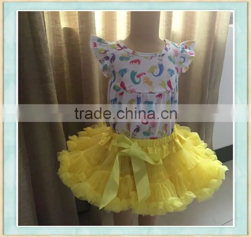 Stock Sell style girl wholesale Chiffon Fluffy Tutu Pettiskirt/kids mini dance tutu girls casual white skirt