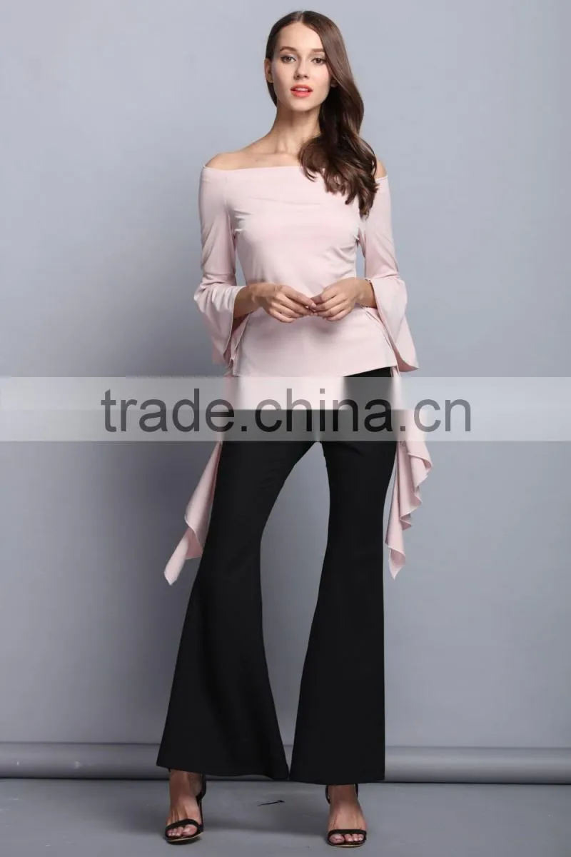 China manufacturer fashion long sleeve blouse elegant ladies top for women 2017