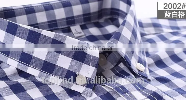 Latest custom plaid short sleeve Men's shirt