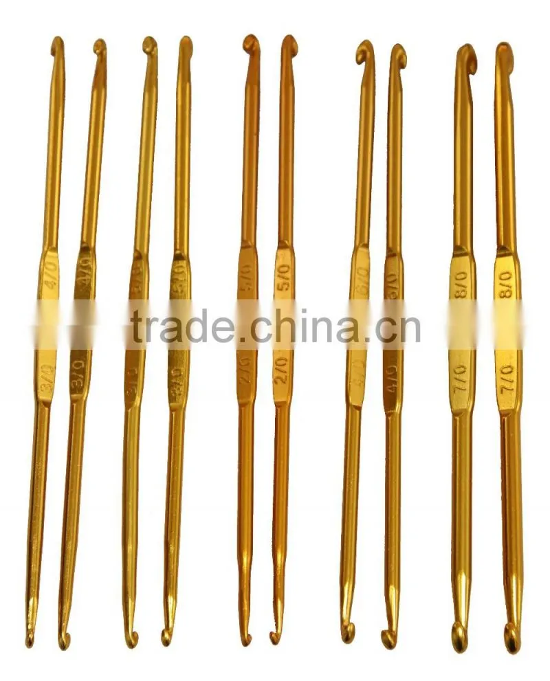 double point golden Handle Crochet Hook kits Set