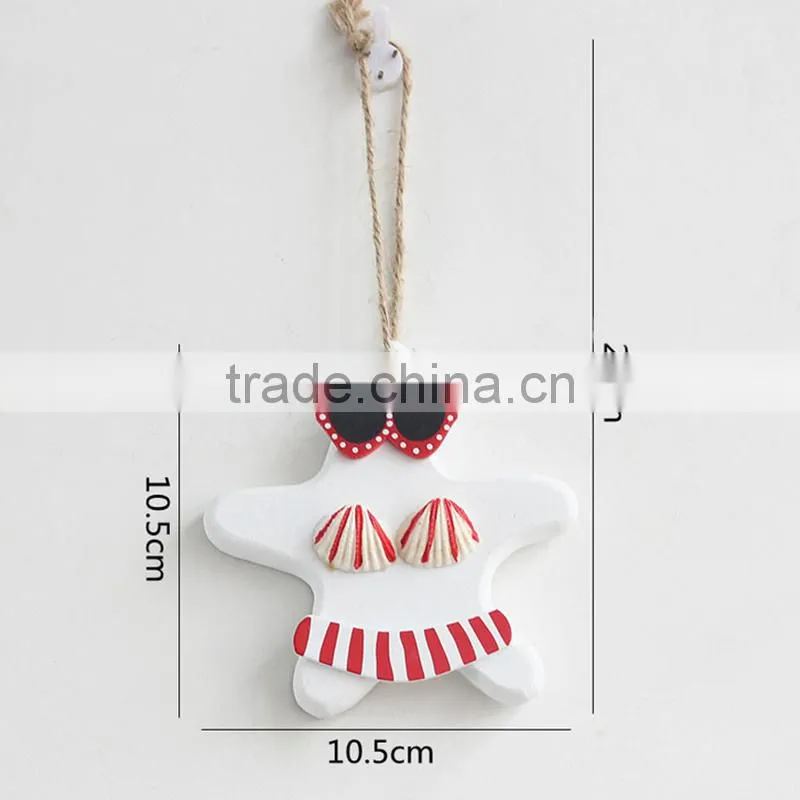 Sex Bikini Wooden Starfish Hangings Decorative Wall Hanging Art And Craft