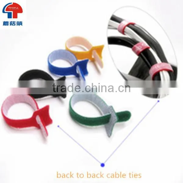Adjustsble red and black back to back hook and loop