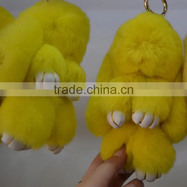 SJ696-01 Hot Sale Cute Rex Rabbit Fur Rabbit Bag keyring Fur Accessory 2016 Winter