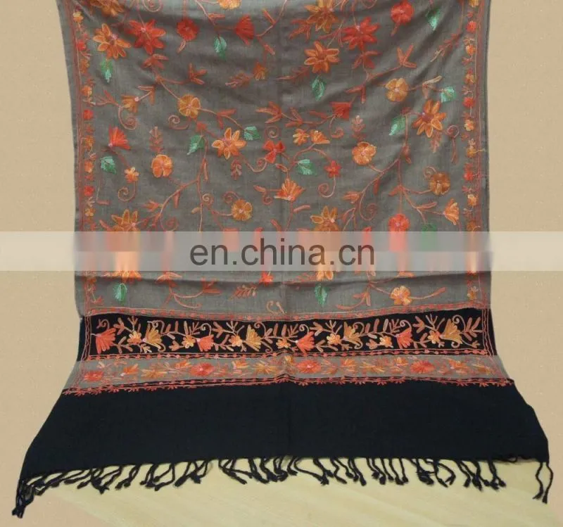 All over embroidered pure wool pashmina shawls