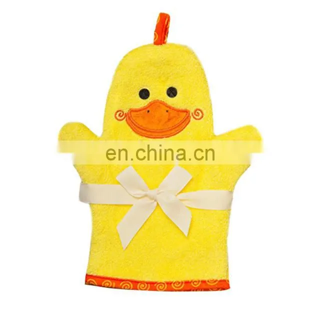 Baby Shower Gifts Terry Cloth Animal Shaped Bath Puppets Gloves Baby Wash Mitt
