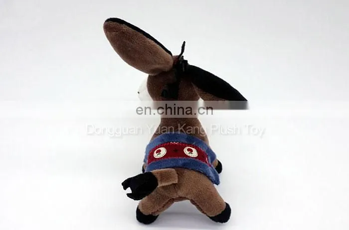 Custom mini plush donkey animal keychain