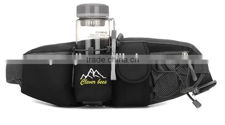 Outdoor Sports Fanny Waist Pack Unisex, Adjustable Strap Travel Sport Running Waist Bag with Water Bottle Storage Mesh Pocket