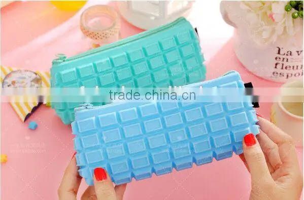 Chocolate shape Custom pencil bag fancy zipper lock pencil bag