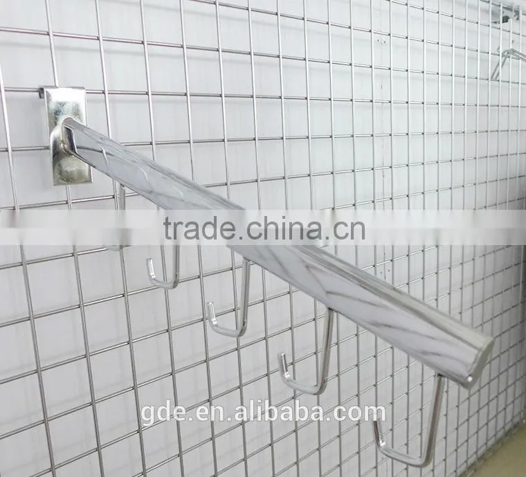 5 hooks metal chrome oval tube slatwall display hook for shopfittings