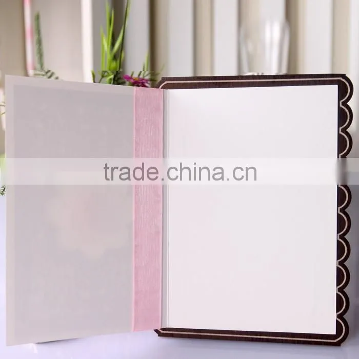 High Quality Fancy Design Wooden Laser Cut Wedding Invitation Card