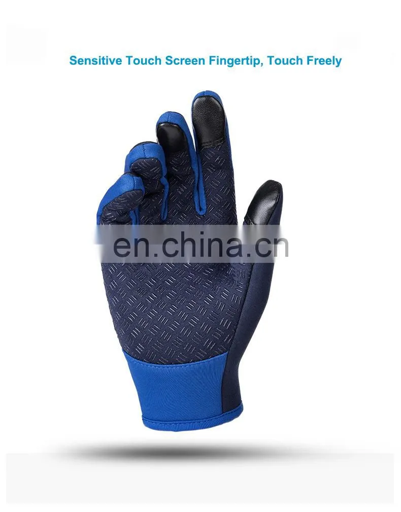 Wholesale Waterproof Gray neoprene fabric with touchscreen fingers outdoor sport diving protective glove