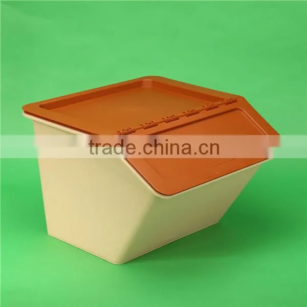 Double Layer 14 Compartment Plastic Storage Organizer Box with Removable Dividers